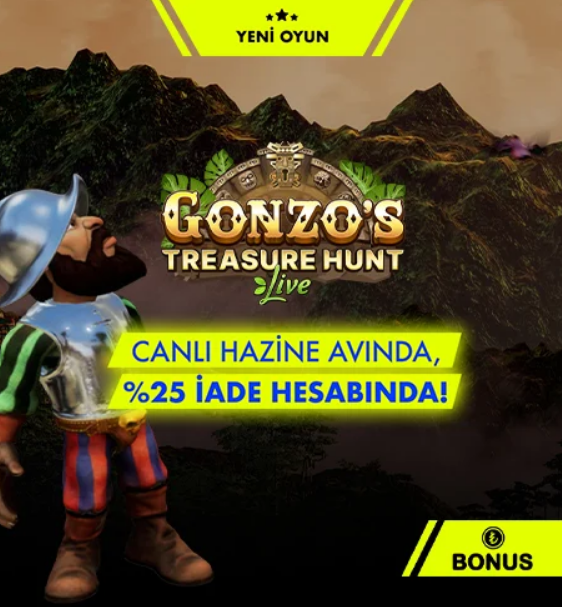 Anadolu Casino Gonzo's Treasure Hunt Oyununda %25 İade