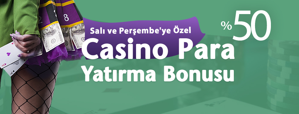 Cepbahis Salı & Perşembe %50 Casino Yatırım Bonusu
