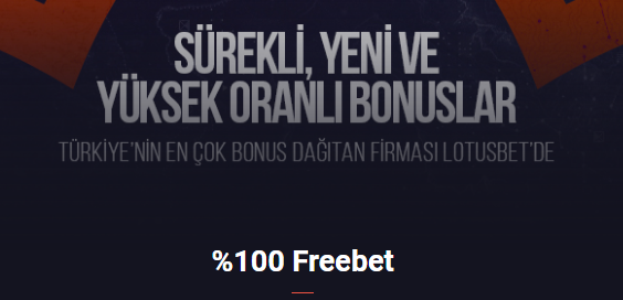 Lotusbet %100 Free Bet Bonusu