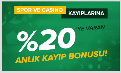 Markaj %20 Spor ve Casino Kayıp Bonusu