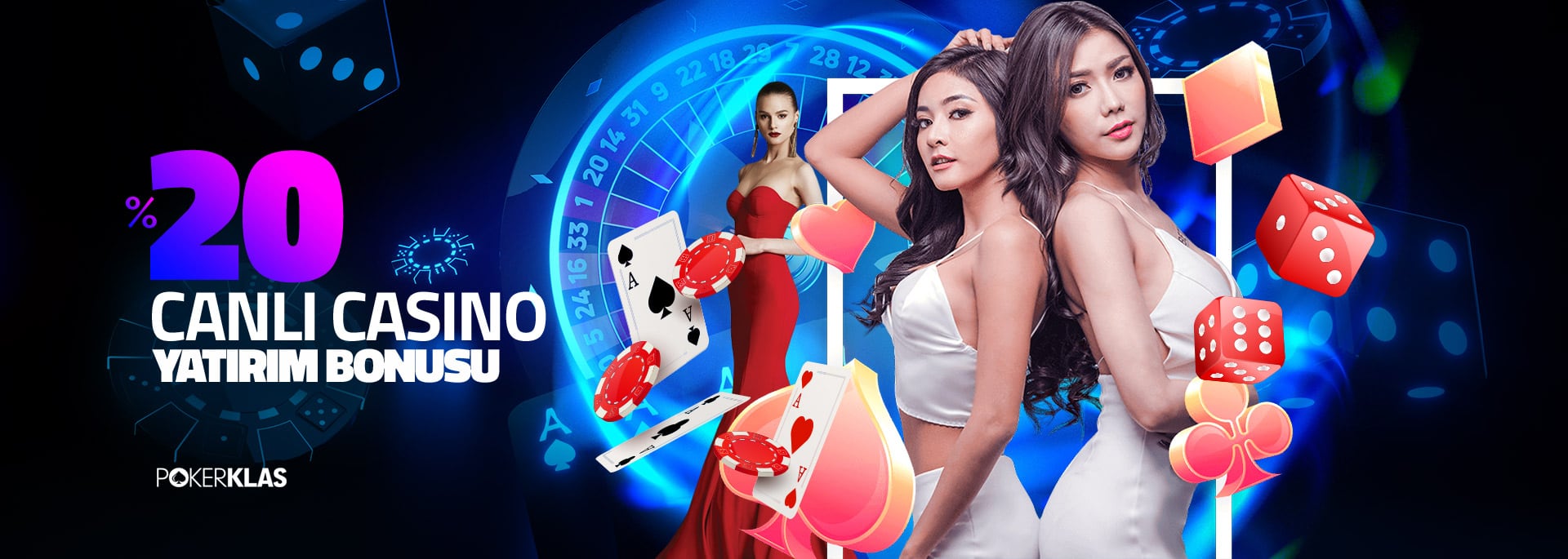 Pokerklas %20 Canlı Casino Yatırım Bonusu